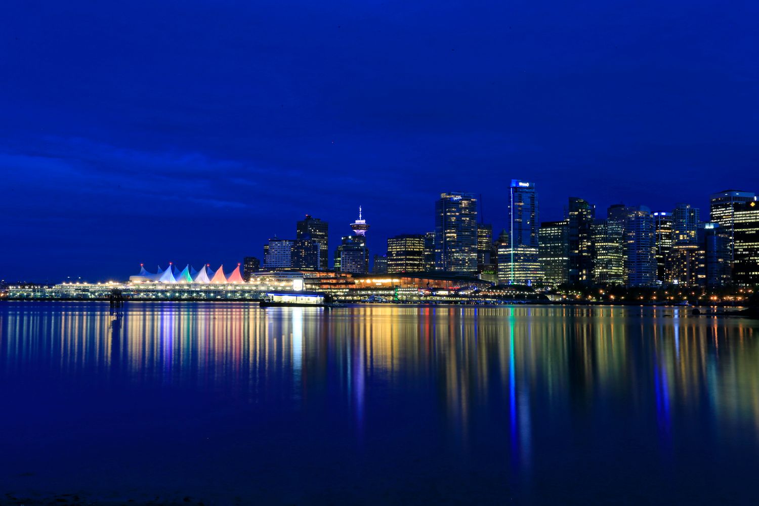 Burnaby, BC skyline at dusk